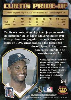 1997 Pacific Crown Collection #94 Curtis Pride Back