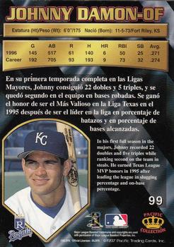 1997 Pacific Crown Collection #99 Johnny Damon Back