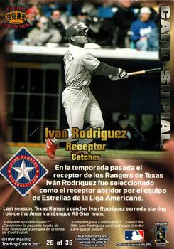 1997 Pacific Crown Collection - Card-Supials #20 Ivan Rodriguez Back