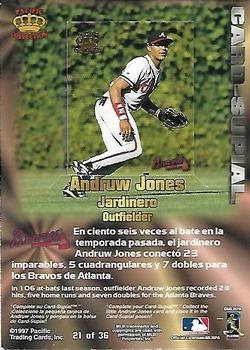 1997 Pacific Crown Collection - Card-Supials #21 Andruw Jones Back