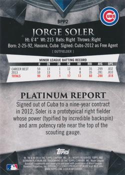 2014 Bowman Platinum - Prospects #BPP2 Jorge Soler Back