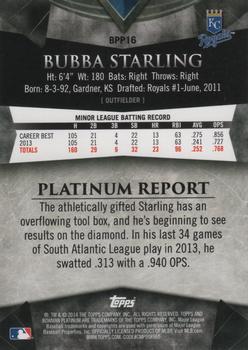 2014 Bowman Platinum - Prospects #BPP16 Bubba Starling Back