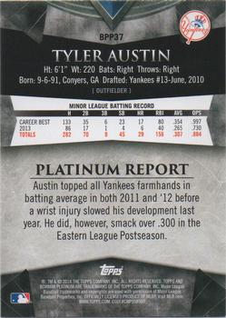 2014 Bowman Platinum - Prospects #BPP37 Tyler Austin Back