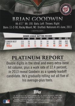 2014 Bowman Platinum - Prospects #BPP69 Brian Goodwin Back