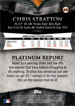 2014 Bowman Platinum - Prospects #BPP87 Chris Stratton Back