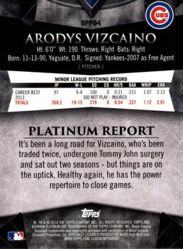 2014 Bowman Platinum - Prospects #BPP94 Arodys Vizcaino Back