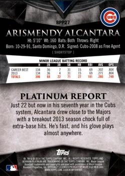 2014 Bowman Platinum - Prospects #BPP27 Arismendy Alcantara Back