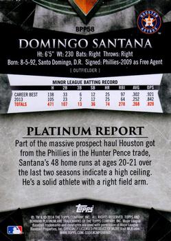 2014 Bowman Platinum - Prospects #BPP58 Domingo Santana Back