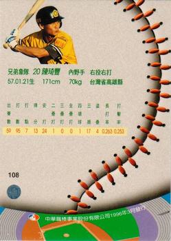 1995 CPBL A-Plus Series #108 Chi-Feng Chen Back