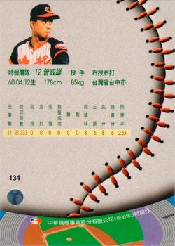 1995 CPBL A-Plus Series #134 Cheng-Hsiung Tseng Back
