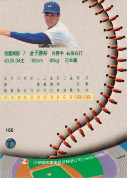 1995 CPBL A-Plus Series #166 Katsuhiro Kaneko Back