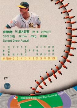 1995 CPBL A-Plus Series #171 Don August Back