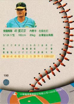 1995 CPBL A-Plus Series #190 Wen-Chung Chang Back