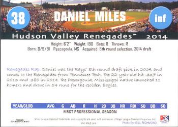 2014 Grandstand Hudson Valley Renegades #22 Daniel Miles Back