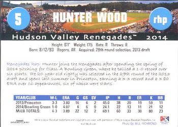 2014 Grandstand Hudson Valley Renegades #34 Hunter Wood Back