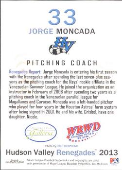 2013 Grandstand Hudson Valley Renegades #22 Jorge Moncada Back