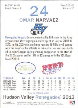 2013 Grandstand Hudson Valley Renegades #24 Omar Narvaez Back