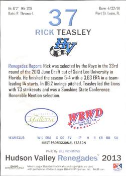2013 Grandstand Hudson Valley Renegades #32 Rick Teasley Back
