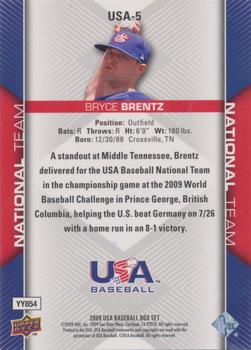 2009 Upper Deck USA Baseball Box Set #USA-5 Bryce Brentz Back