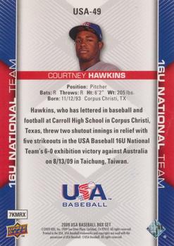 2009 Upper Deck USA Baseball Box Set #USA-49 Courtney Hawkins Back