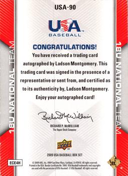 2009 Upper Deck USA Baseball Box Set #USA-90 Ladson Montgomery Back