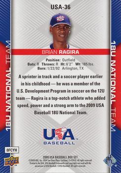 2009 Upper Deck USA Baseball Box Set #USA-36 Brian Ragira Back