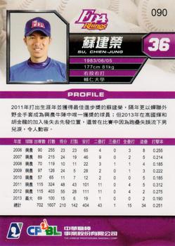 2013 CPBL #090 Chien-Jung Su Back