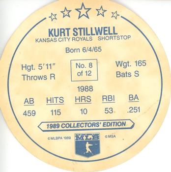 1989 Taystee Kansas City Royals Discs #8 Kurt Stillwell Back