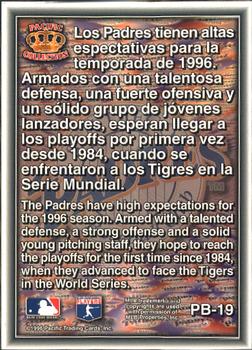 1996 Pacific Prism - Team Logos #PB-19 San Diego Padres Back