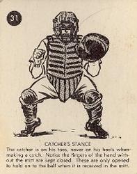 1952 Parkhurst Frostade International League (V338-1) #31 Catcher's Stance Front
