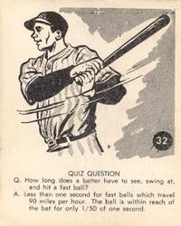 1952 Parkhurst Frostade International League (V338-1) #32 Quiz Front
