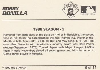 1990 Star Bobby Bonilla #6 Bobby Bonilla Back