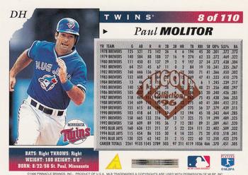 1996 Score - Dugout Collection (Series Two) #8 Paul Molitor Back