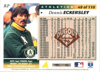 1996 Score - Dugout Collection (Series Two) #49 Dennis Eckersley Back