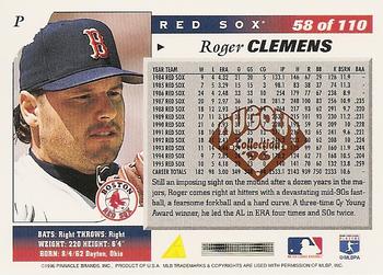 1996 Score - Dugout Collection (Series Two) #58 Roger Clemens Back