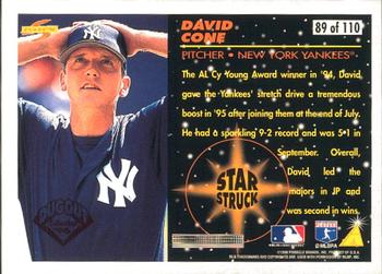 1996 Score - Dugout Collection (Series Two) #89 David Cone Back