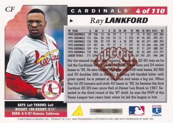 1996 Score - Dugout Collection Artist's Proofs (Series Two) #4 Ray Lankford Back