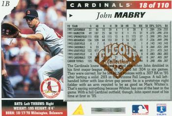 1996 Score - Dugout Collection Artist's Proofs (Series Two) #18 John Mabry Back