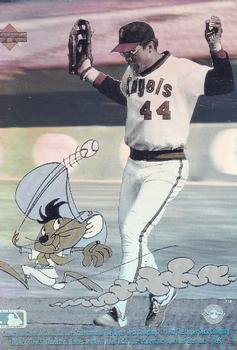 1991 Upper Deck Comic Ball 2 - Holograms #NNO Speedy Gonzales zooms past Reggie Front