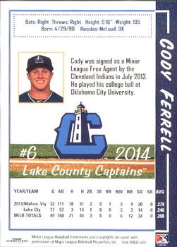 2014 Grandstand Lake County Captains #9 Cody Ferrell Back
