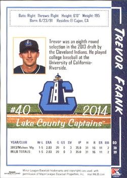 2014 Grandstand Lake County Captains #11 Trevor Frank Back