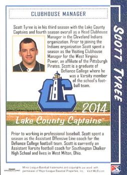 2014 Grandstand Lake County Captains #32 Scott Tyree Back