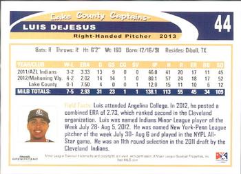 2013 Grandstand Lake County Captains #NNO Luis DeJesus Back