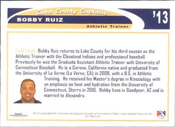 2013 Grandstand Lake County Captains #NNO Bobby Ruiz Back