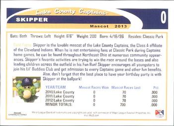 2013 Grandstand Lake County Captains #NNO Skipper Back