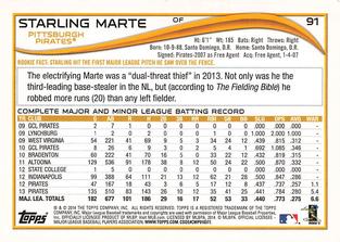 2014 Topps Mini #91 Starling Marte Back