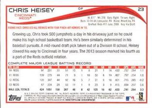 2014 Topps Mini #23 Chris Heisey Back