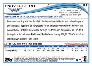 2014 Topps Mini #49 Enny Romero Back