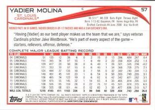 2014 Topps Mini #57 Yadier Molina Back