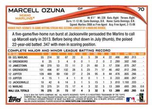 2014 Topps Mini #70 Marcell Ozuna Back